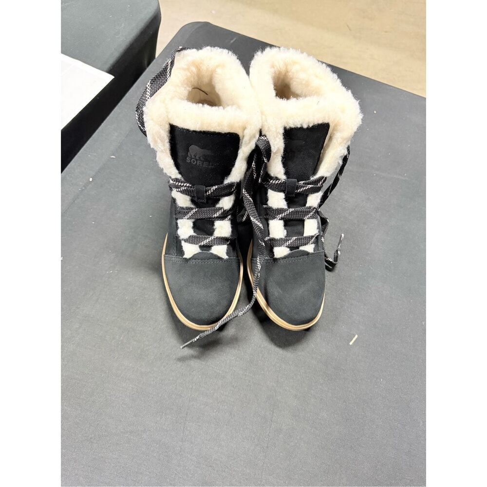 New Sorel Evie II Cozy Black Gum Boots 9 - Picture 4 of 6